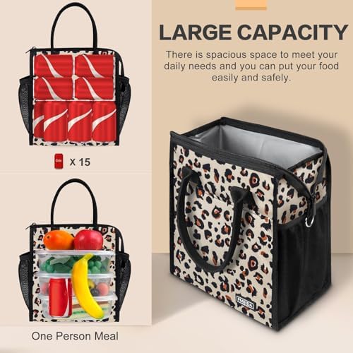 Insulated Lunch Bag Women, 12L Large Thermal Snack Bag Reusable Cooler Tote