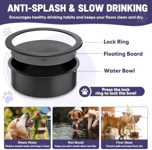 XIAZ Elevated Dog Bowls Large Breed Raised Dogs Bowl Stand Large/Medium Sized Dog Slow Feeder Dogs Bowls Food Water Stands 5 Heights Adjustable 9/11/12/14in Pet Feeder Dish Station