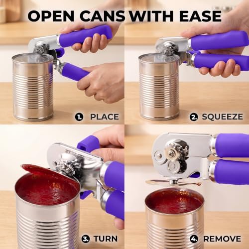 Zulay Kitchen Stainless Steel Swing Open Manual Can Opener Comfortable Grip