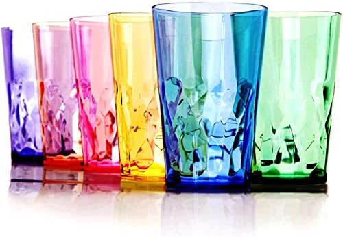 SCANDINOVIA - 19oz Unbreakable Premium Drinking Glasses Set of 6 - Super Grade Acrylic Plastic - Perfect for Gifts - Dishwasher Safe - Stackable - Drinkware Cups Reusable Water Tumbler