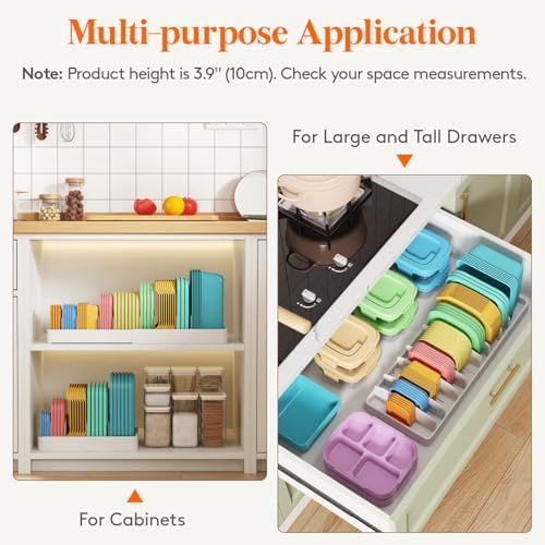 Lifewit Kitchen Cabinet Organizer for Food Contanier Lid with 9 Sections