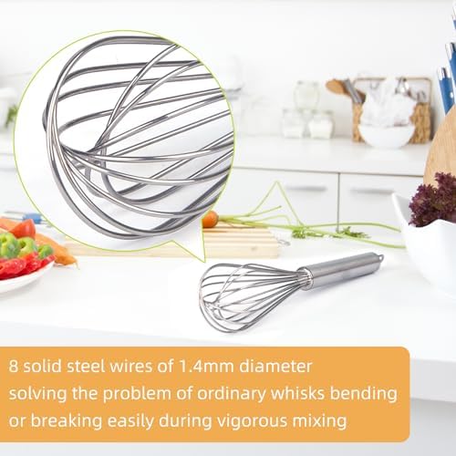 Stainless Steel Small Whisk for Cooking, 8 inches