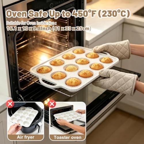 Silicone Mini Muffin Pan Set: 12 & 24 Small Cupcake Baking Pan with Frame