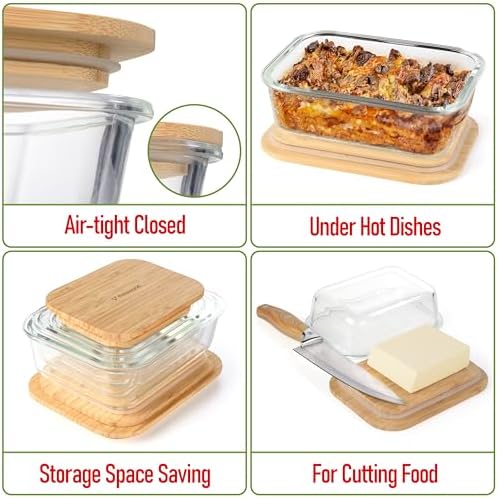 Set of 4 Stackable Space-Saving Nesting Glass Containers