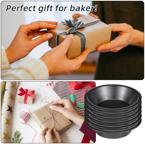 12 Pack Mini Pie Pans, 5 Inch Reusable Round Pie Tins Nonstick Small Pie Pans, Carbon Steel Round Pie Tins Small Metal Bakeware for Baking Pot Pies Cakes Quiches Tarts Desserts