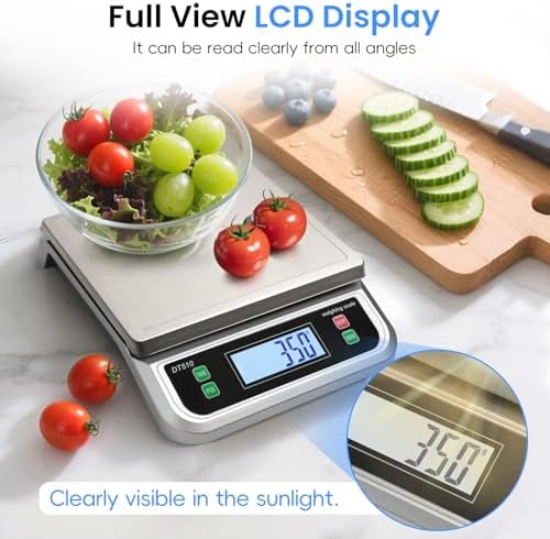 88lb Food Scale Stainless Steel with 6 Unit and Tare PCS Funtion