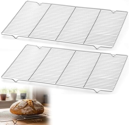 Lounsweer 2 Pcs Cooling Racks, 24L x 16W x 1H Stainless Steel Wire Rack