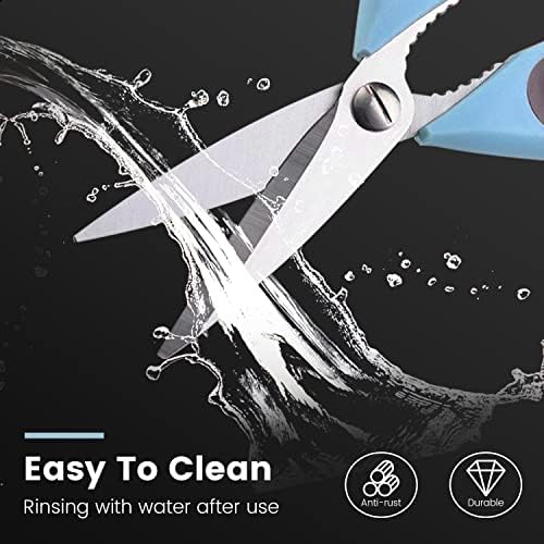 3 Pack Sharp Kitchen Scissors Set with Magnetic Holder