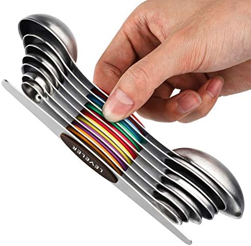 Magnetic Measuring Spoons Set Stainless Steel Dual Sided Measuring Spoons