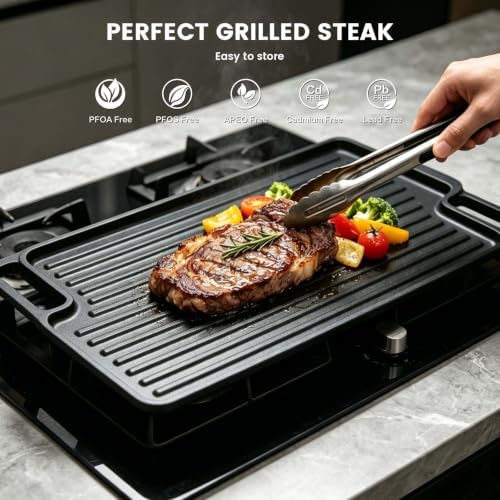 Reversible Cast Iron Griddle Pan 16 Inch