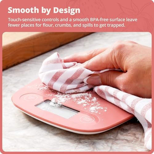 Greater Goods Food Scale, Slim & Compact Build, 1g Precision (Coral Pink)