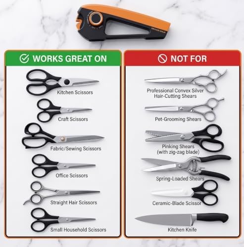 Orange Ninja Scissors Sharpener Tool – 4 Angle Settings, Easy Manual Use