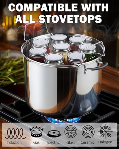 Cook N Home Stainless Steel Water Bath Canning Pot with rack and Lid,