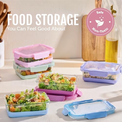 Ello Duraglass Refresh 3.4 Cup Meal Prep Containers, 10 Pc, Melon
