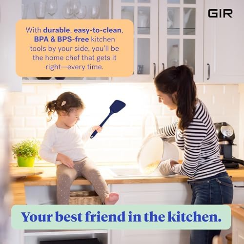 GIR: Get It Right Premium Silicone Spatula Turner - Non-Stick Heat Resistant Flip Spatula for Pancakes, Eggs, Cooking, Baking, and Mixing | Ultimate-13 IN IN, Navy