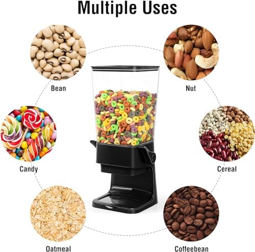 Cereal Dispenser Countertop Large Cereal Containers Storage Black,3 pack