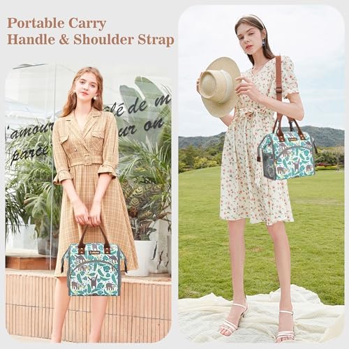 LOKASS Lunch Bag Insulated Lunch Box Wide-Open Lunch Tote Bag Large Drinks Holder Durable Nylon Snacks Organizer with Removable Shoulder Strap for Women Men Adults Work Outdoor,Sloth