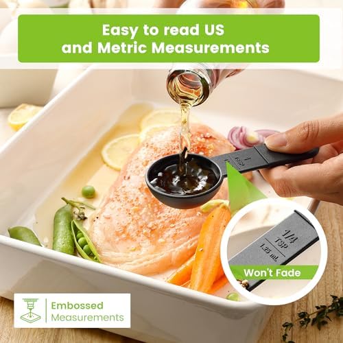 Spring Chef Black Magnetic Measuring Cups & Spoons - 9 pcs - Nesting Design