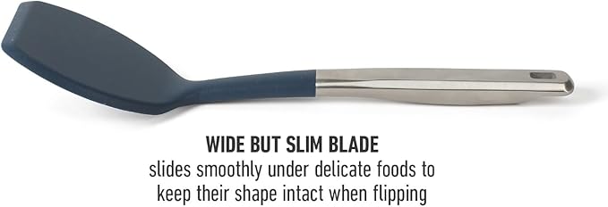 Calphalon Prime Stainless Steel Turner W/Navy Blue Sillicone Head