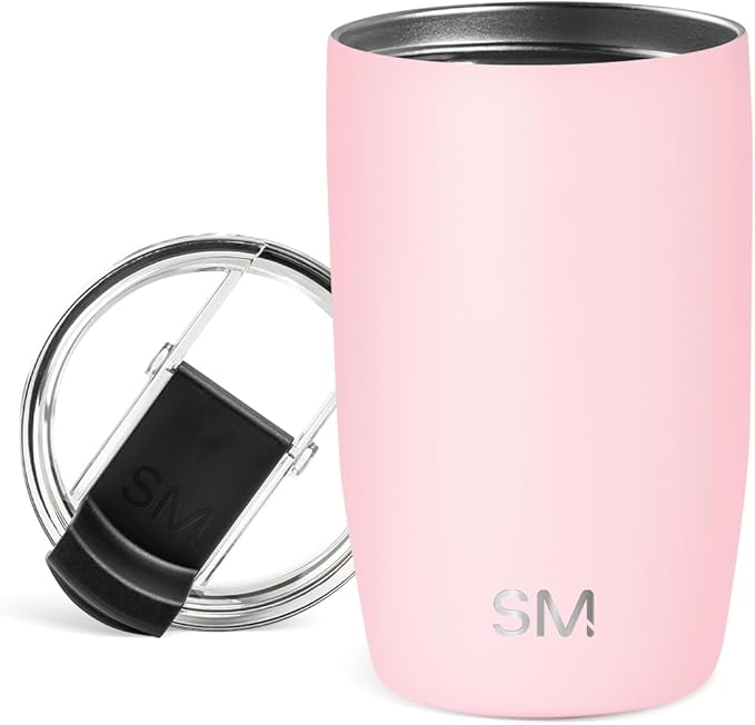 Simple Modern Voyager Tumbler with Flip Lid | Travel Coffee Mug | Insulated Stainless Steel Cold Brew Iced or Hot Coffee Cup | Gifts for Women Men Her Him | 12oz, Blush