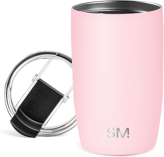 Simple Modern Voyager Tumbler with Flip Lid | Travel Coffee Mug | Insulated Stainless Steel Cold Brew Iced or Hot Coffee Cup | Gifts for Women Men Her Him | 12oz, Blush