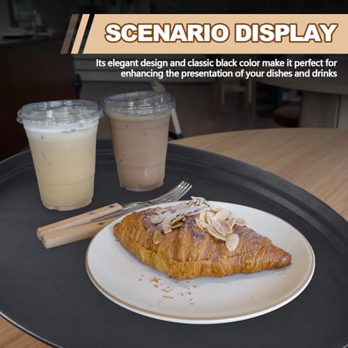FillTouch 2 Pcs Restaurant Serving Trays Oval, 27 x 22 Inch, Black