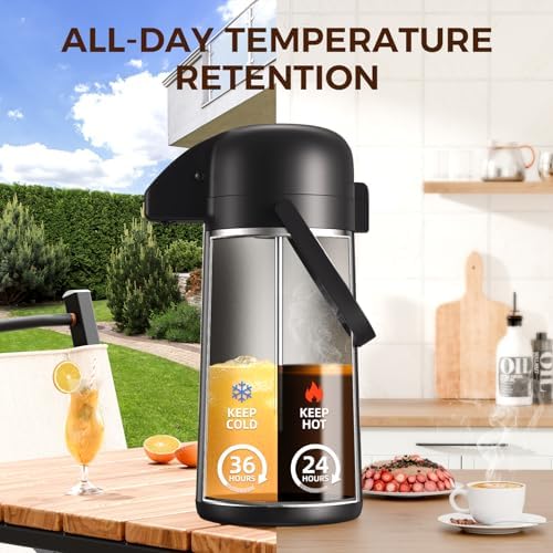 Coffee Carafe for Keeping Hot, 85OZ Airpot Coffee Dispenser with Pump