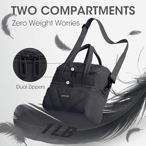 Double Decker Lunch Bag Women Men With Cup Holder, Black