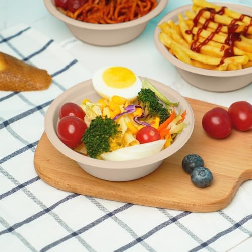 JINVOGREEN 200 Count 12 oz Paper Bowls Disposable Compostable Bowl, Natural