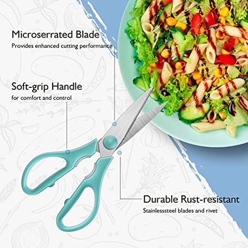 Black Grey Kitchen Shears, Rkqoa Kitchen Scissors Heavy Duty Cooking Scissors, Dishwasher Safe Scissors Kitchen House Essentials Supplies, Stainless Steel Sharp Utility Shears for Chicken etc