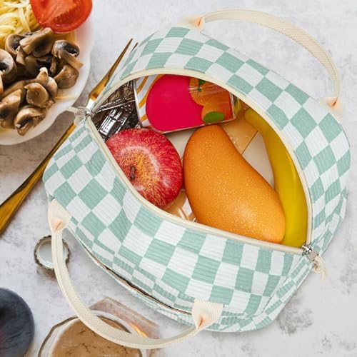 Bluboon Lunch Bag for Women Men Cute Corduroy Lunch Tote Bags Reusable Insulated Lunch Box Large Capacity Reusable Insulated Cooler for Work Picnic or Travel