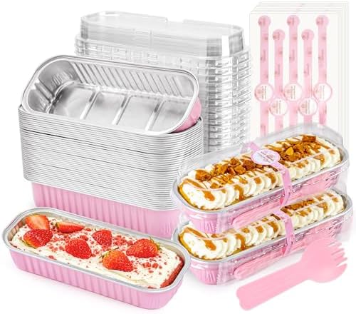 NPLUX Halloween Baking Pan, 6.8oz 100 Pack Pink for Gifts