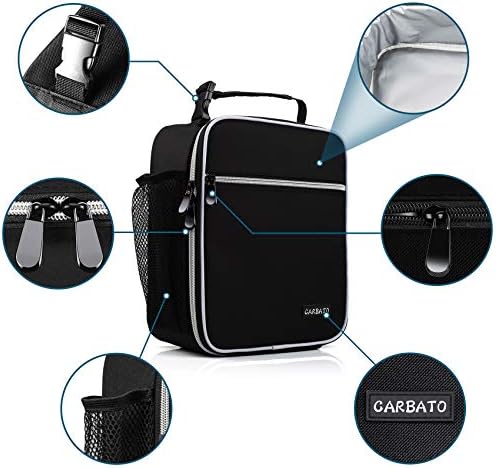 Lunch Bag, Durable Insulated Lunch Box Reusable Adults Tote Bag Lunch Bag for Men, Women, Adults (Black)