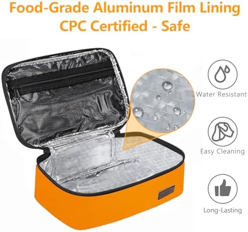 Gloppie Small Lunch Bag, Insulated Lunch Box for Adults & Kids, Orange