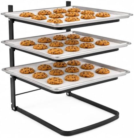 Linden Sweden Metal Baker’s Cooling Rack - Cooling Racks for Cooking and Baking - Storage for Craft and Baking Supplies - Collapsible Racks for Pizza Stones, Cookie Sheets, Pans - 22x 10x 1 Inches