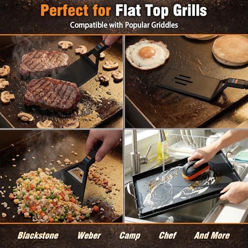 Utheer Griddle Combo Set, Ceramic Nonstick Cast Aluminum Flat Top Griddle