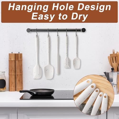 Silicone Spatula Set,5 Piece Food Grade Rubber Spatulas,Candy Color