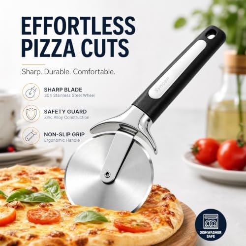 Heavy Duty Pizza Cutter Wheel, Stainless Steel Sharp Pizza Slicer
