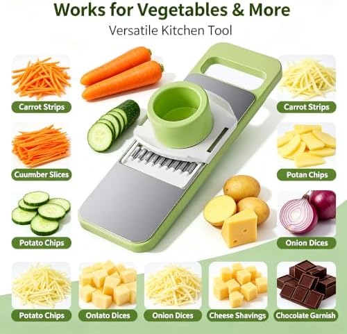 Vegetable Mandoline Slicer with 6 Interchangeable Blades, Kitchen Meal Prep