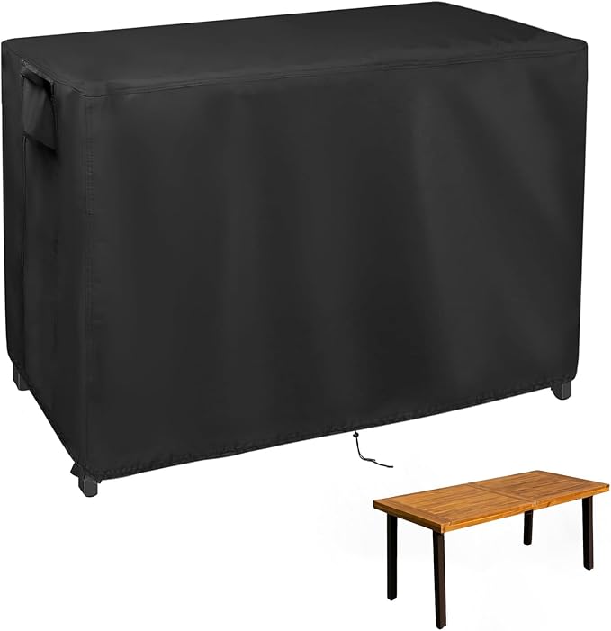 Outdoor Dining Table Cover, 69inch Patio Dining Table Cover Waterproof for 6 Person Kitchen Table,Farmhouse Center Table,Outdoor Furniture, Wooden Table, Metal Table-69"L x 33"W x 30"H