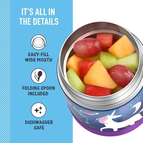 THERMOS FUNTAINER Kids Food Jar with Spoon, Space Unicorn, 10 Ounce (Pack of 6)