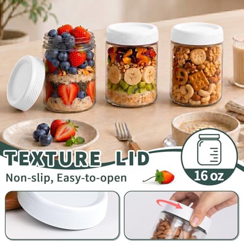 Yogurt Containers with Lid, Overnight Oats Container, Parfait Cups with Lid