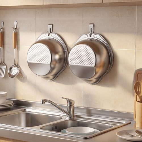 2 Pack Rice Washer Strainer Bowl, Stainless Steel Colander