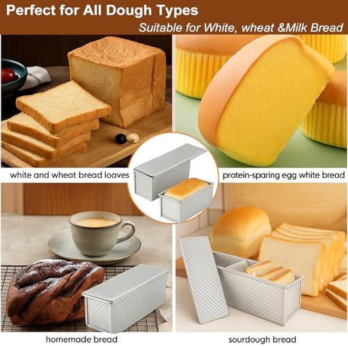 Pullman Loaf Pan with Lid, 2-Pack, 13x5 and 8.4x4.8 Inch