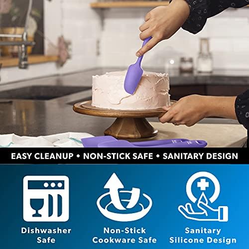 DI ORO Mini Silicone Spatula - Jar Scraper, 600F Heat Resistant, Lavender