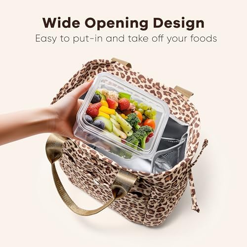 Yarnic Lunch Bag Women Insulated Lunch Box with Water Bottle Holders