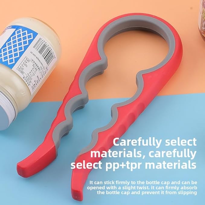 Multi-Color Bottle Opener and Can Opener for Weak Hands, Elderly Arthritis, Elderly, Jar Lid Opener with Rubber Pad for Jar Opener and Corkscrew Opener(blue and gray)