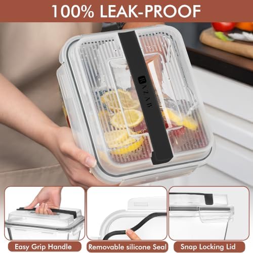 Razab 17 Cups / 132 Oz / 3900ml Large Glass Food Storage Containers with Lids - Leakproof, BPA-Free Large Meal Prep Container Ideal for Roasting Turkey, Store Leftover - Microwave & Oven Safe