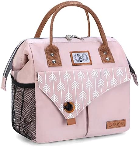 Lekesky Pink Lunch Bag for Women Insulated Lunch Box Leakproof Lunchbox for Adult Work