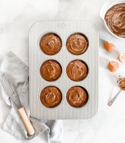 USA Pan Nonstick Toaster Oven 6 Cup Muffin Pan, Aluminized Steel (Pack of 6)
